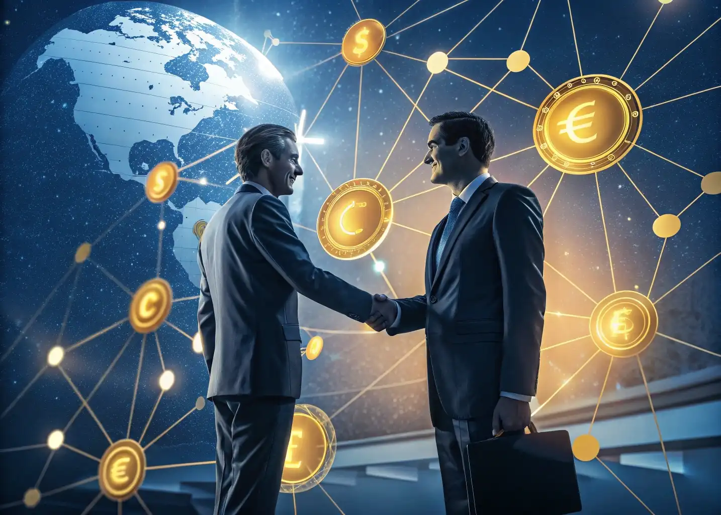 مصافحة شراكة بين متداولين — Finance Legend